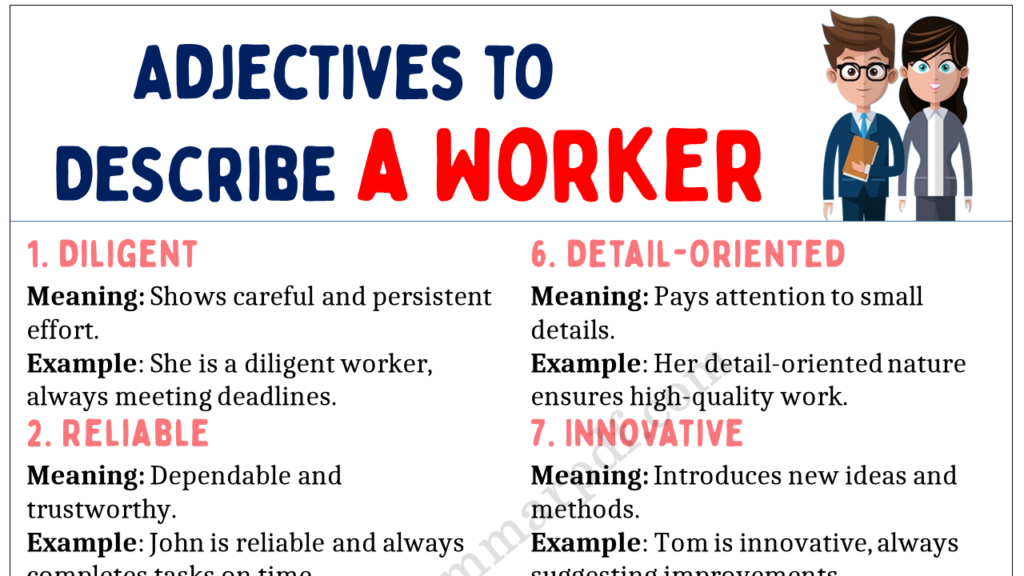Adjectives to Describe a Worker Copy