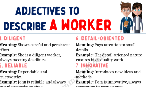 20 Adjectives to Describe a Worker