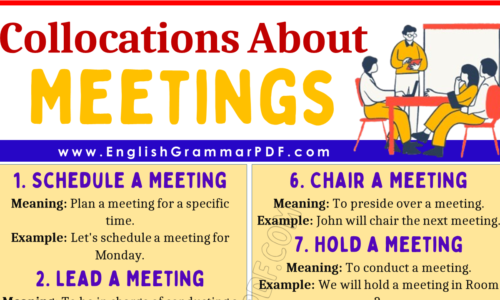 20 Essential Collocations About “Meetings”