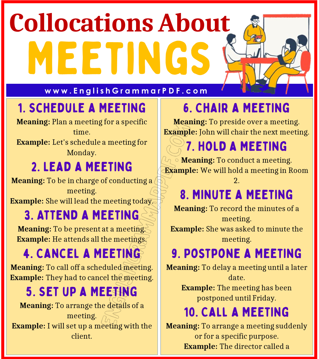 Collocations About Meetings