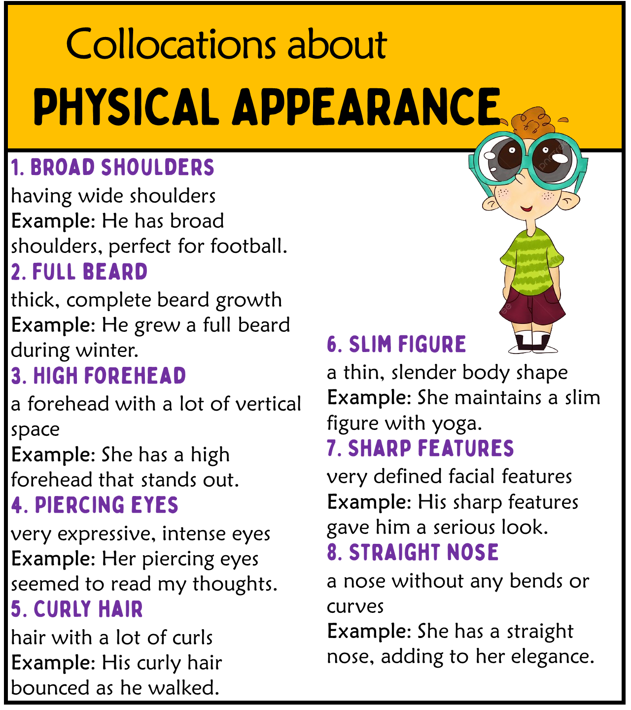 Collocations about Physical Appearance