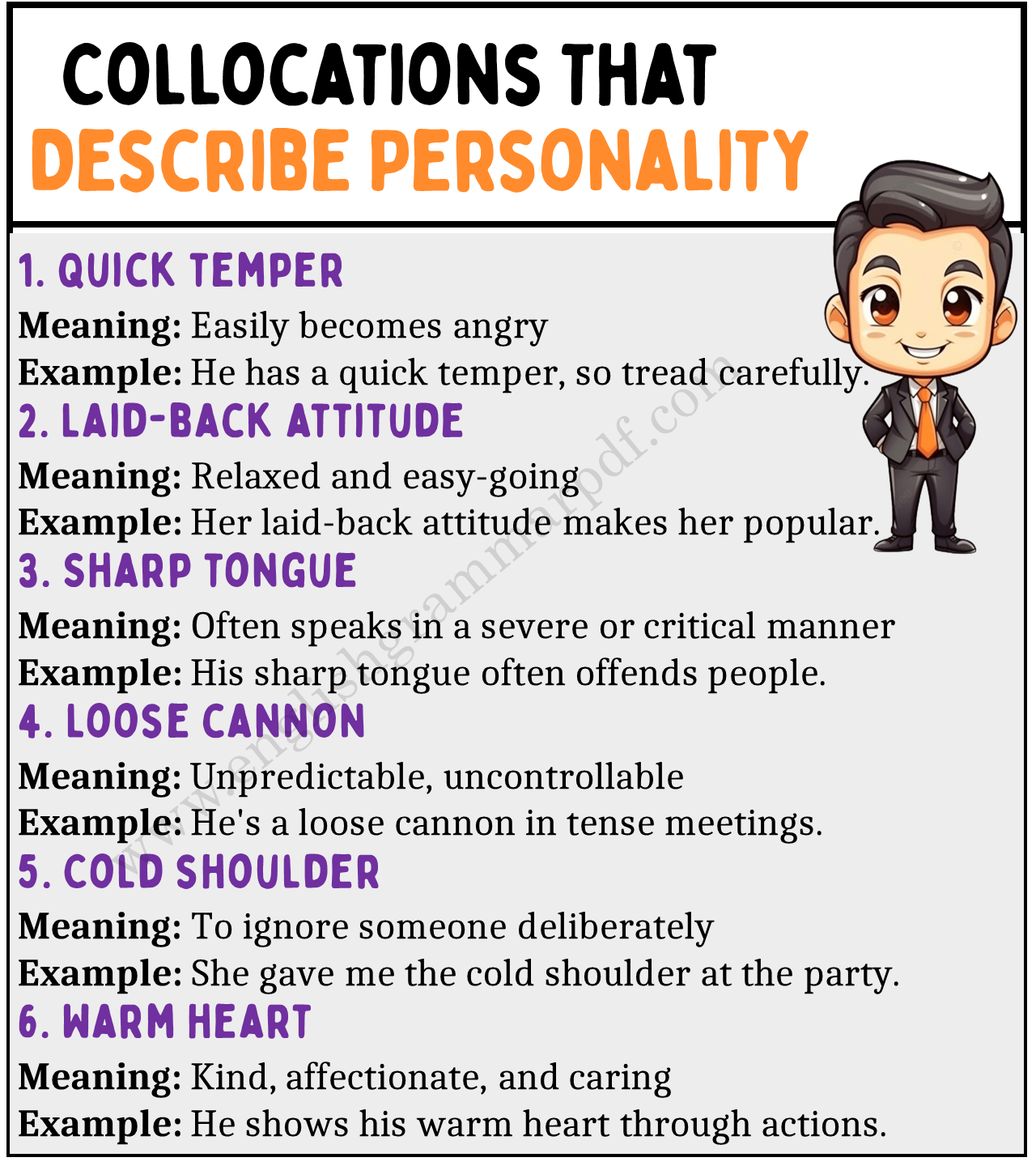 Collocations that Describe Personality