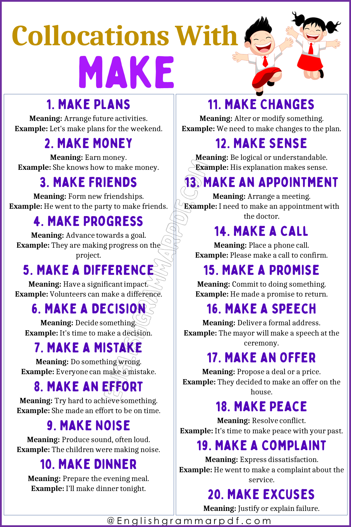 Collocations with Make