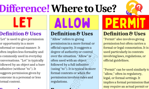 What is the Difference between Let, Allow, and Permit?