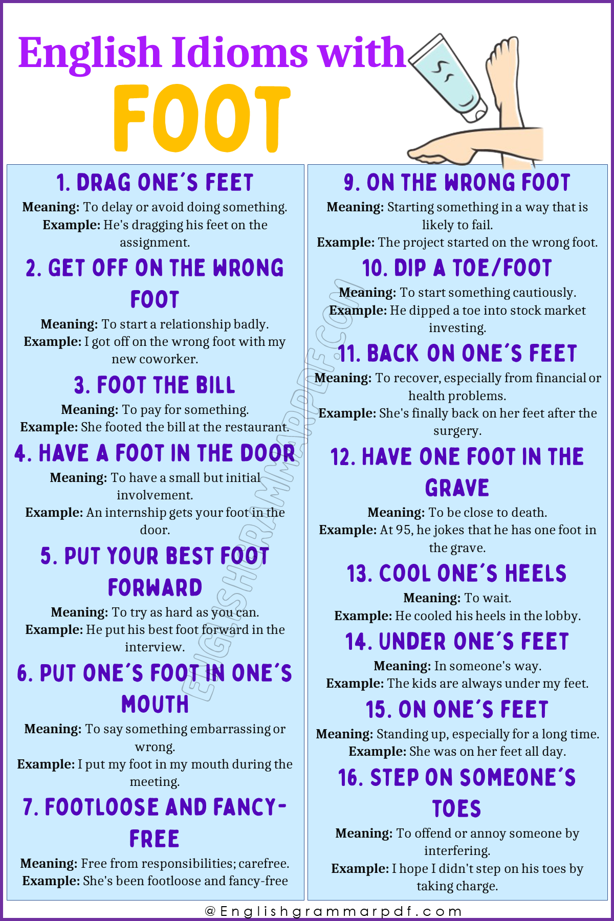 English Idioms with Foot