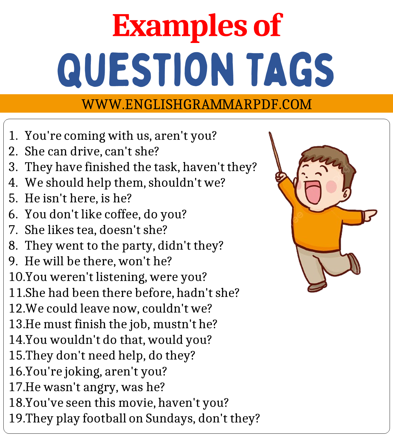 Examples of Question Tags