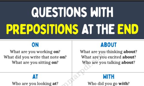 Examples of Questions with Prepositions at the End!