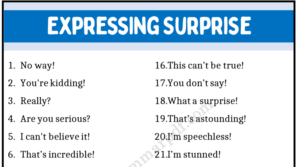 Expressing Surprise in English Copy