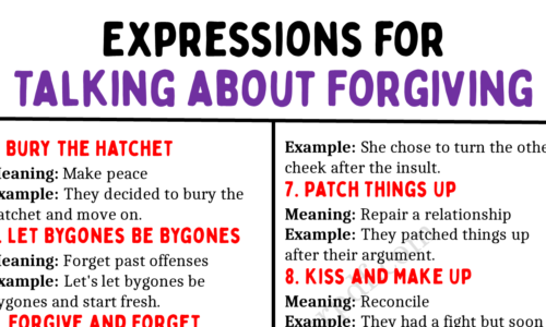 20 Expression for Talking about Forgiving in English