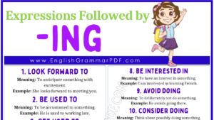 Expressions Followed by ing 1