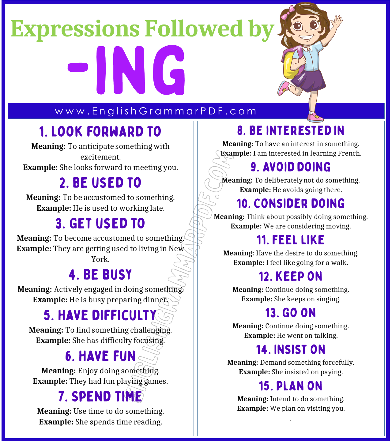 Expressions Followed by ing