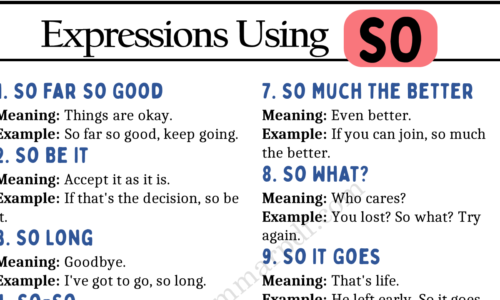 20 English Expressions Using “SO”