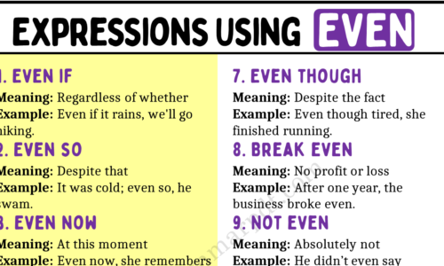 20 Expressions Using the Word “EVEN”