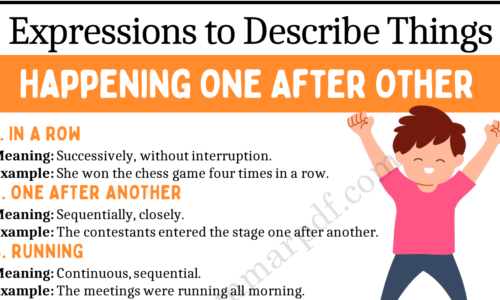 10 Expressions to Describe Things Happening One After Another