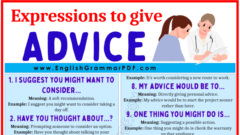 Expressions to Give Advice 1