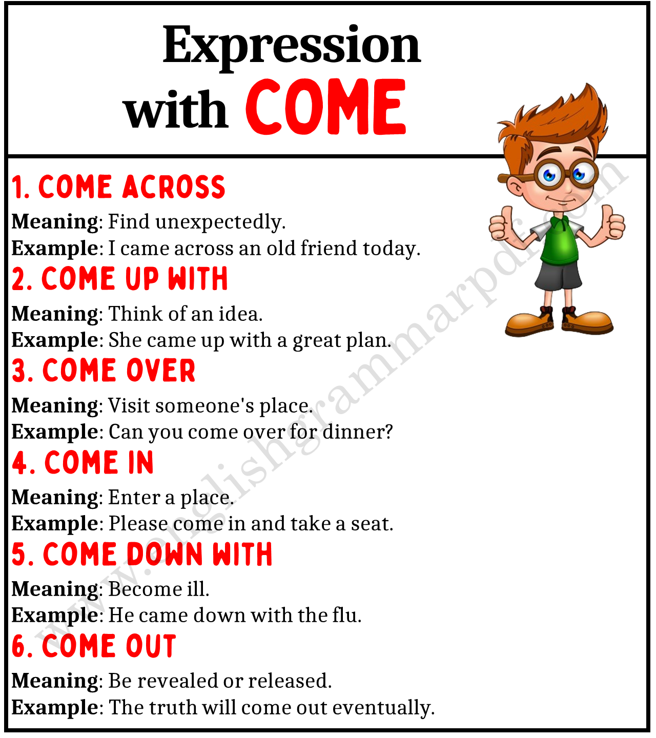 Expressions with COME