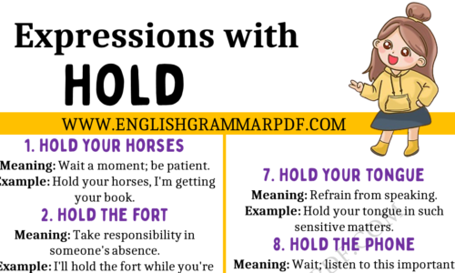 20 Expressions with “Hold” in English