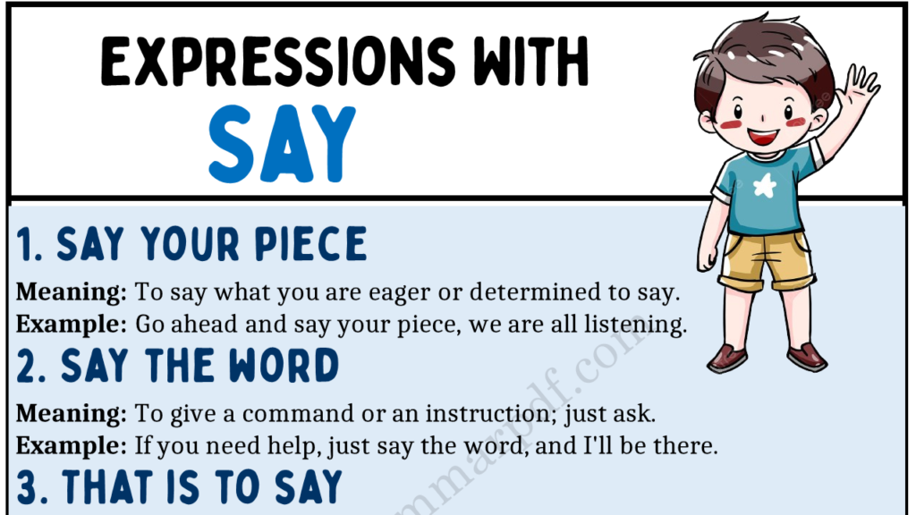 Expressions with “Say” Copy