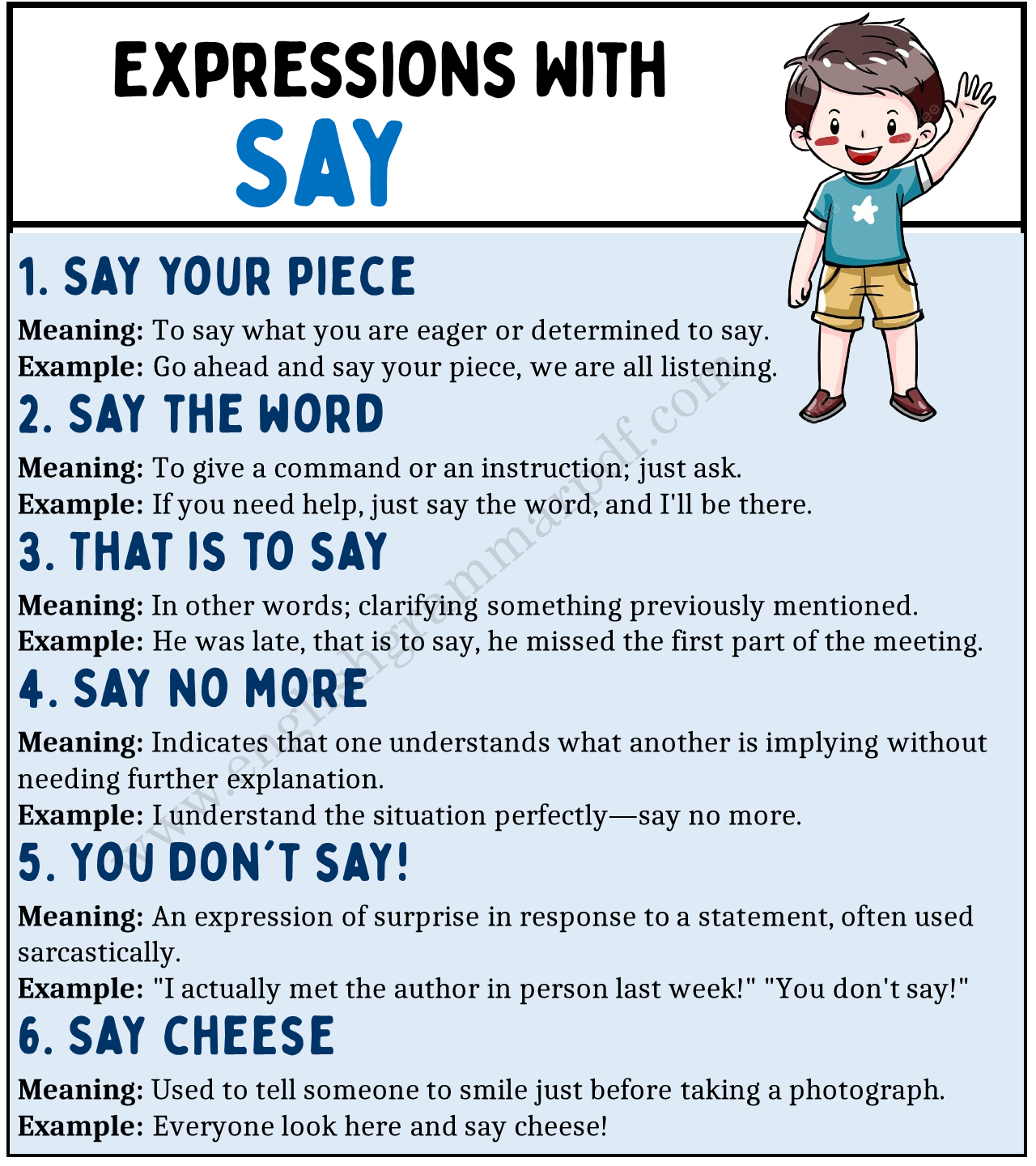 Expressions with “Say”