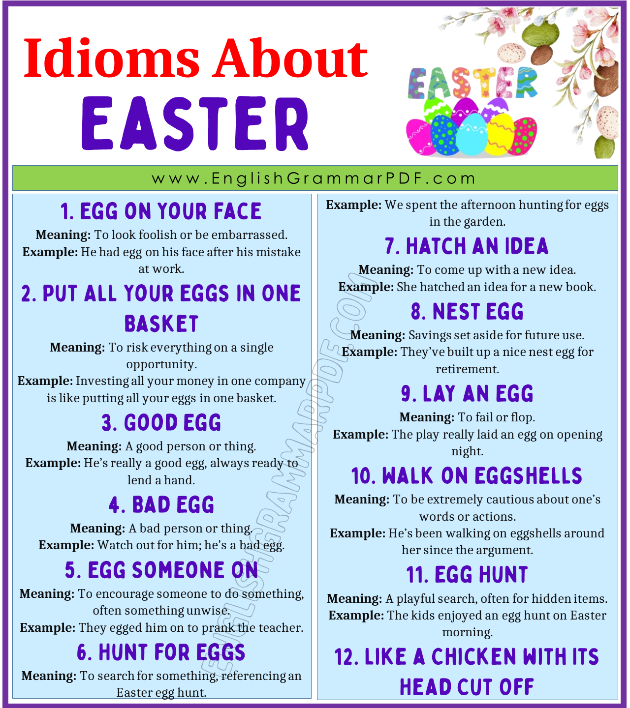 Idioms About Easter