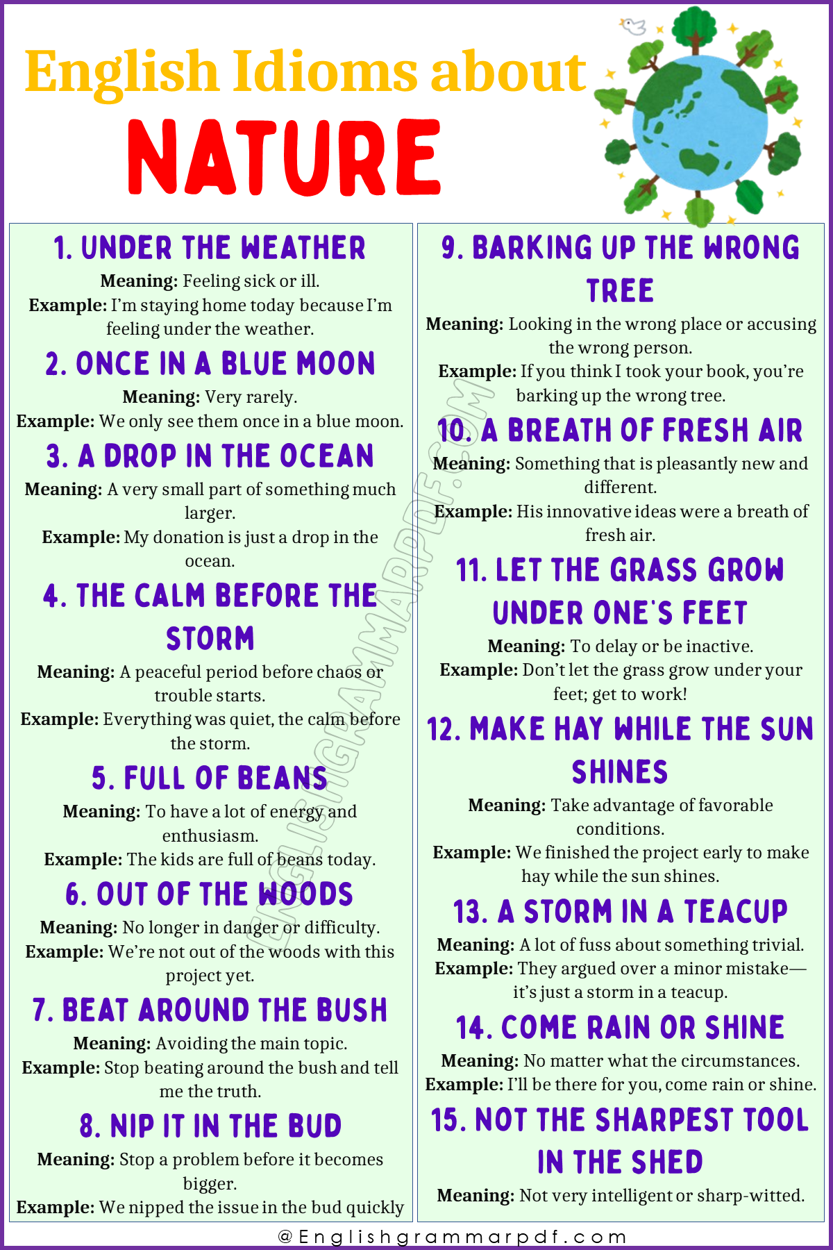 Idioms About Nature