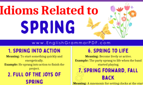 20 Idioms Related to Spring