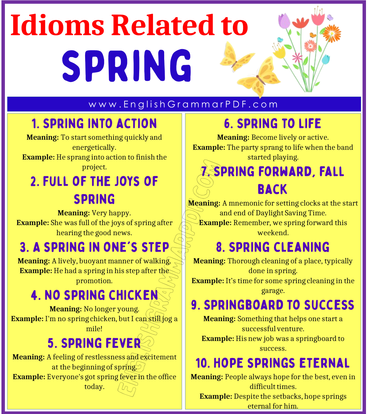 Idioms Related to Spring