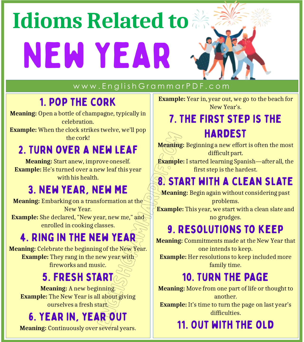 Idioms Related to the New Year
