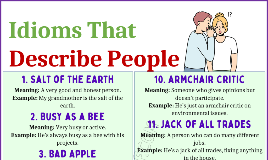 Idioms That Describe People 1