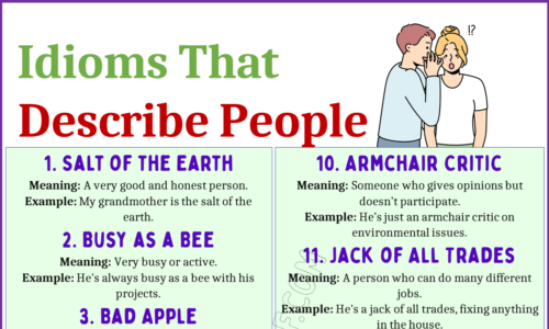 20 Idioms That Describe People