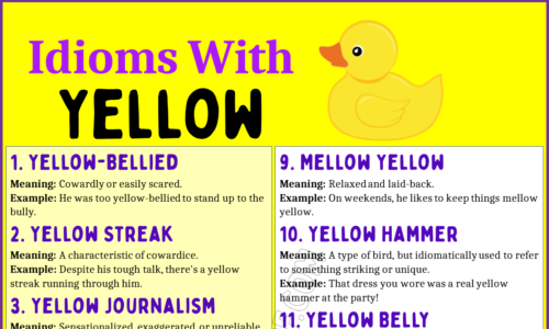 20 English Idioms Using the Word “Yellow”