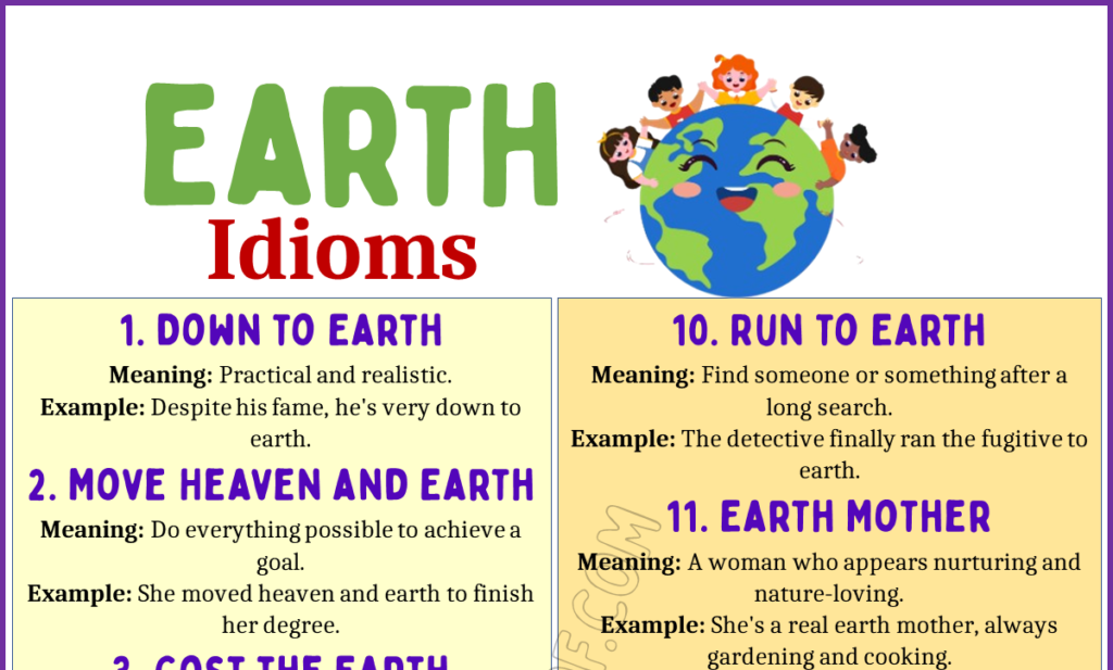 Idioms about Earth 1