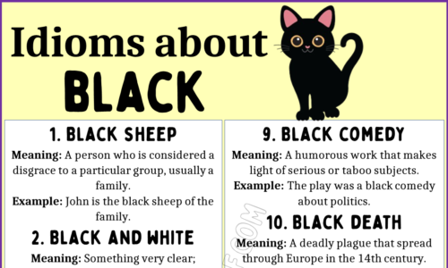 20 English Idioms with Black