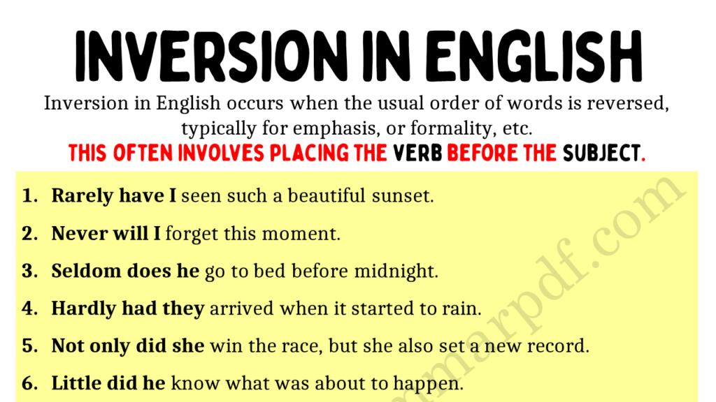 Inversion in English Copy