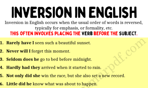 30 Examples of Inversion in English Sentences