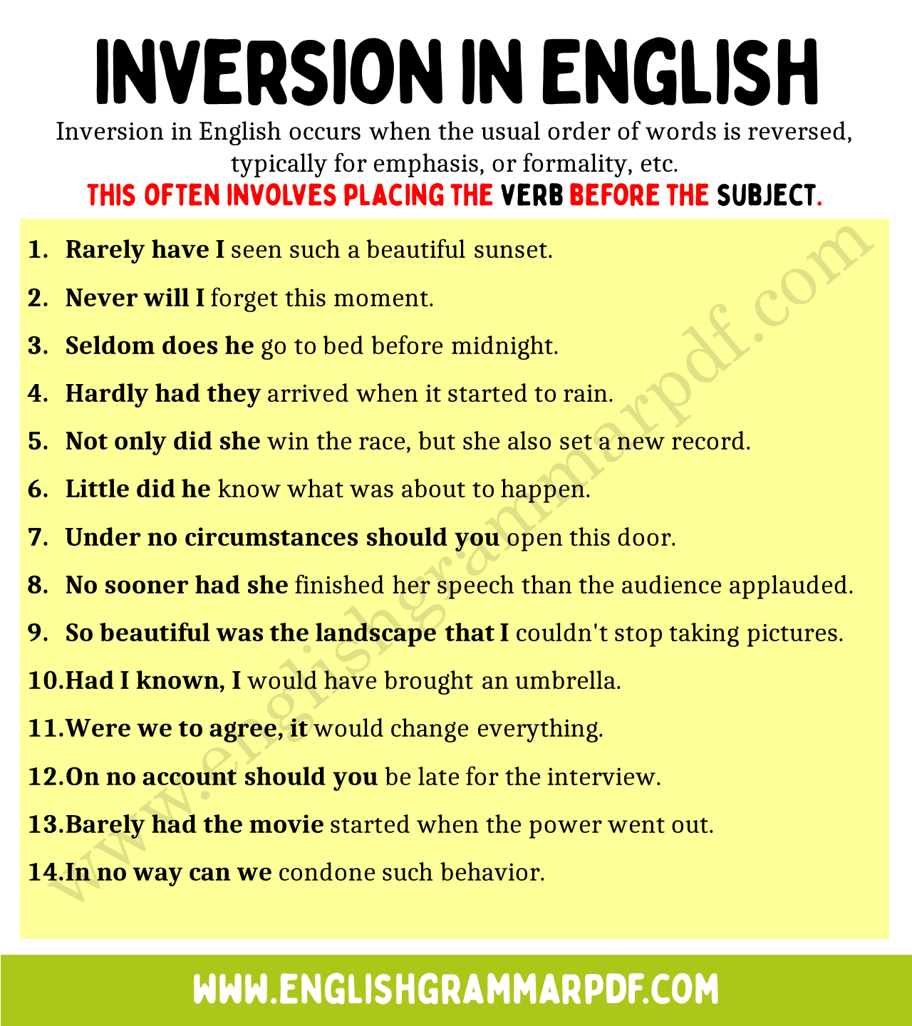 Inversion in English