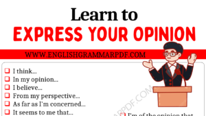 Learn to Express Your Opinion in English Copy