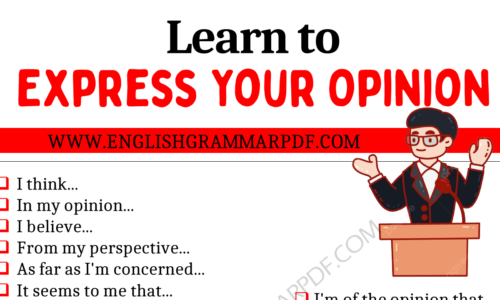 Learn to Express Your Opinion in English!