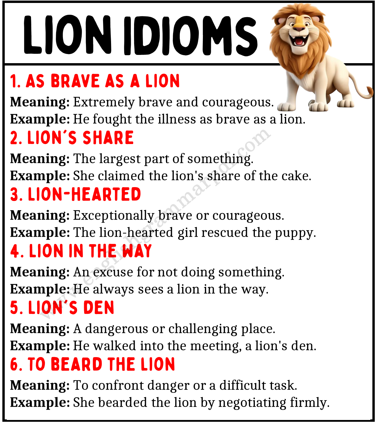 Lion Idioms