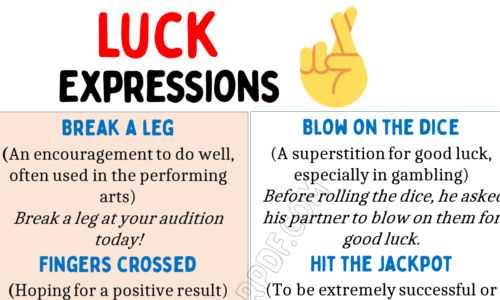 Luck Expressions: Mater these Amazing Expressions