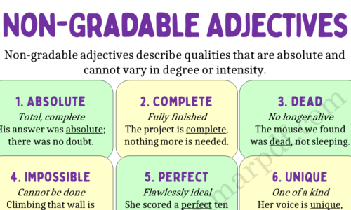 20 Non-Gradable Adjectives in English