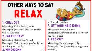 Other Ways to say RELAX Copy