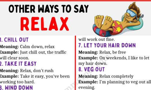 Learn 20 Other Ways to say RELAX