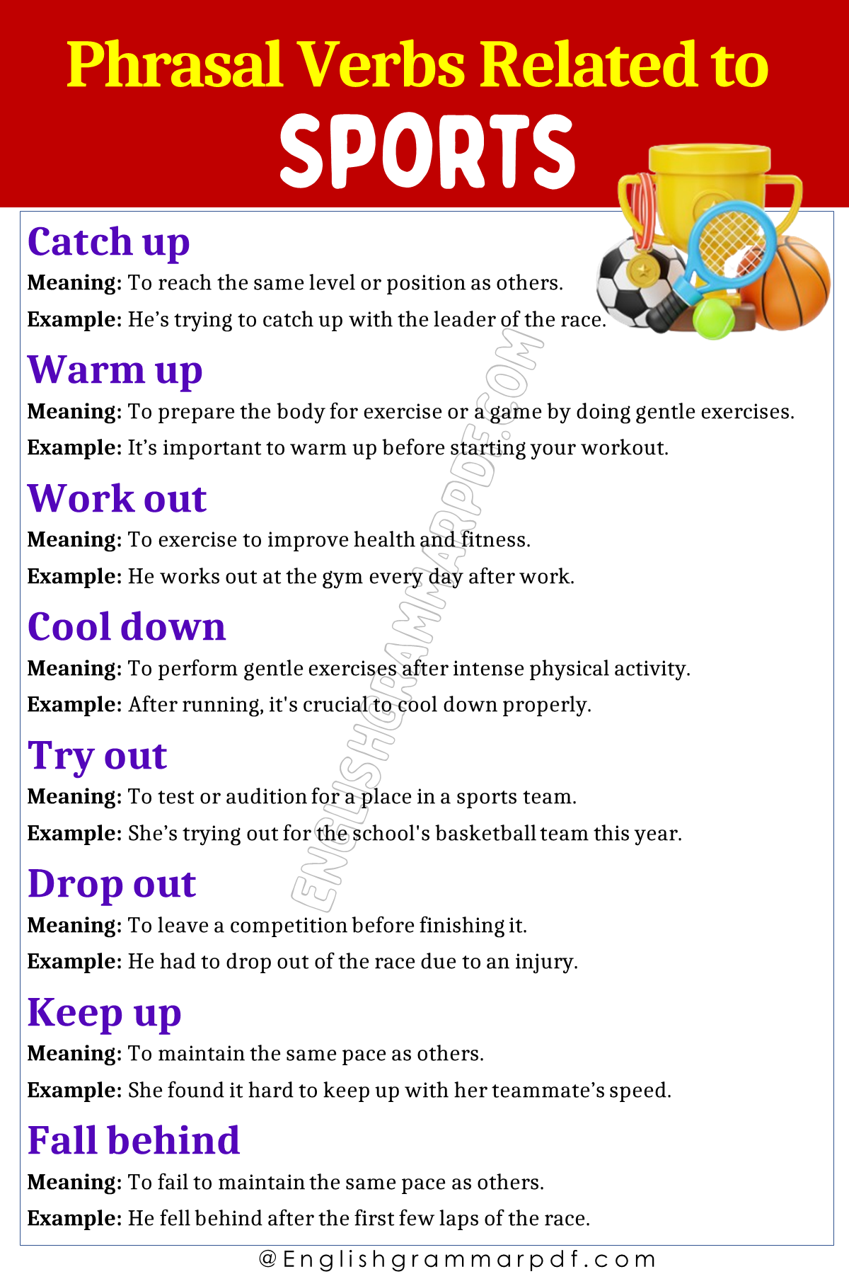 Phrasal Verbs Related To Sports