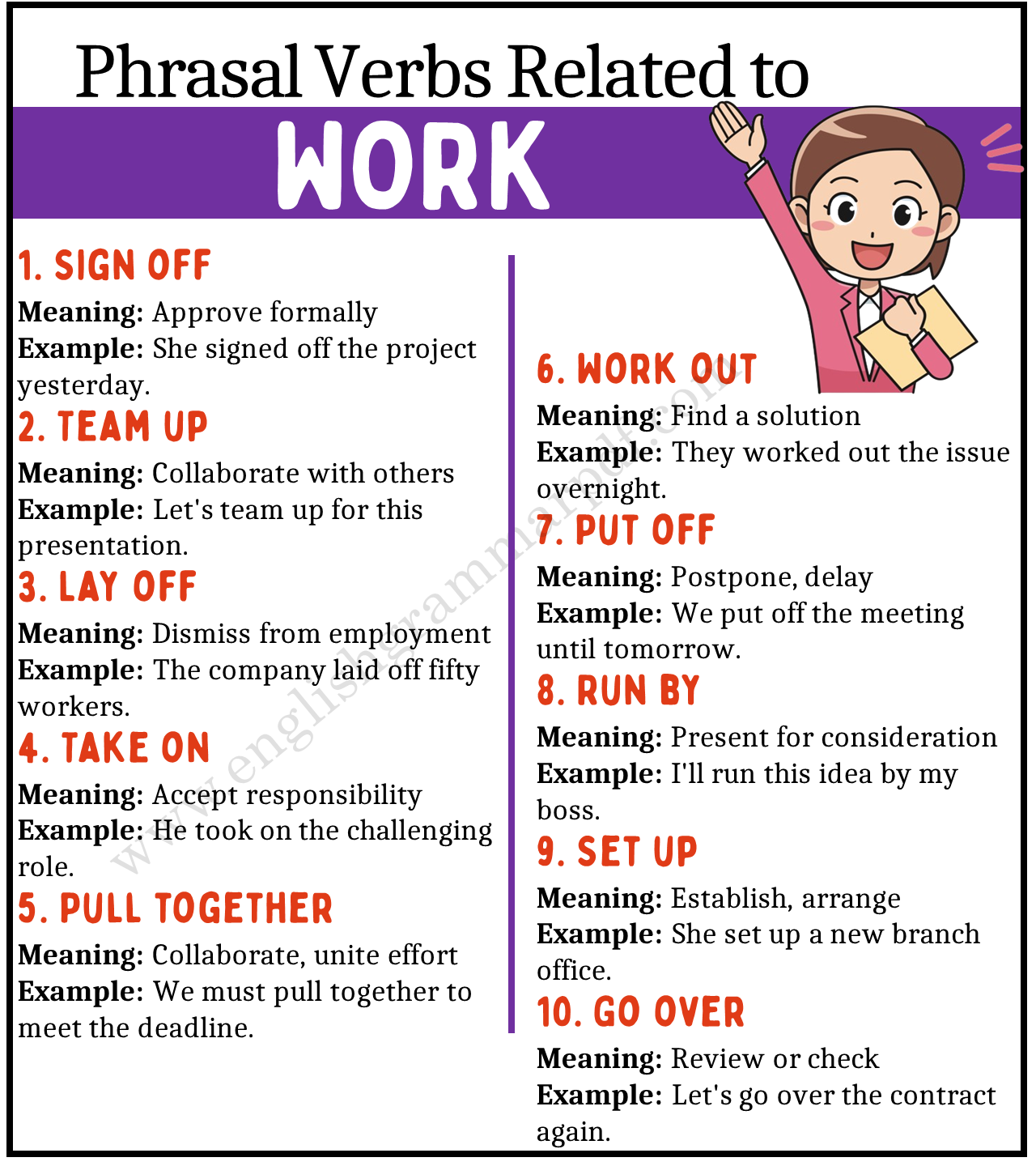 Phrasal Verbs Related to Work