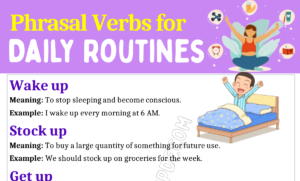 Phrasal Verbs for Daily Routines 1