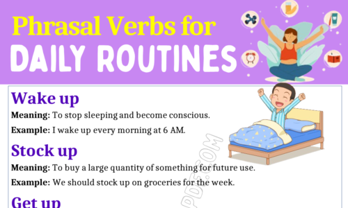 Phrasal Verbs for Daily Routines