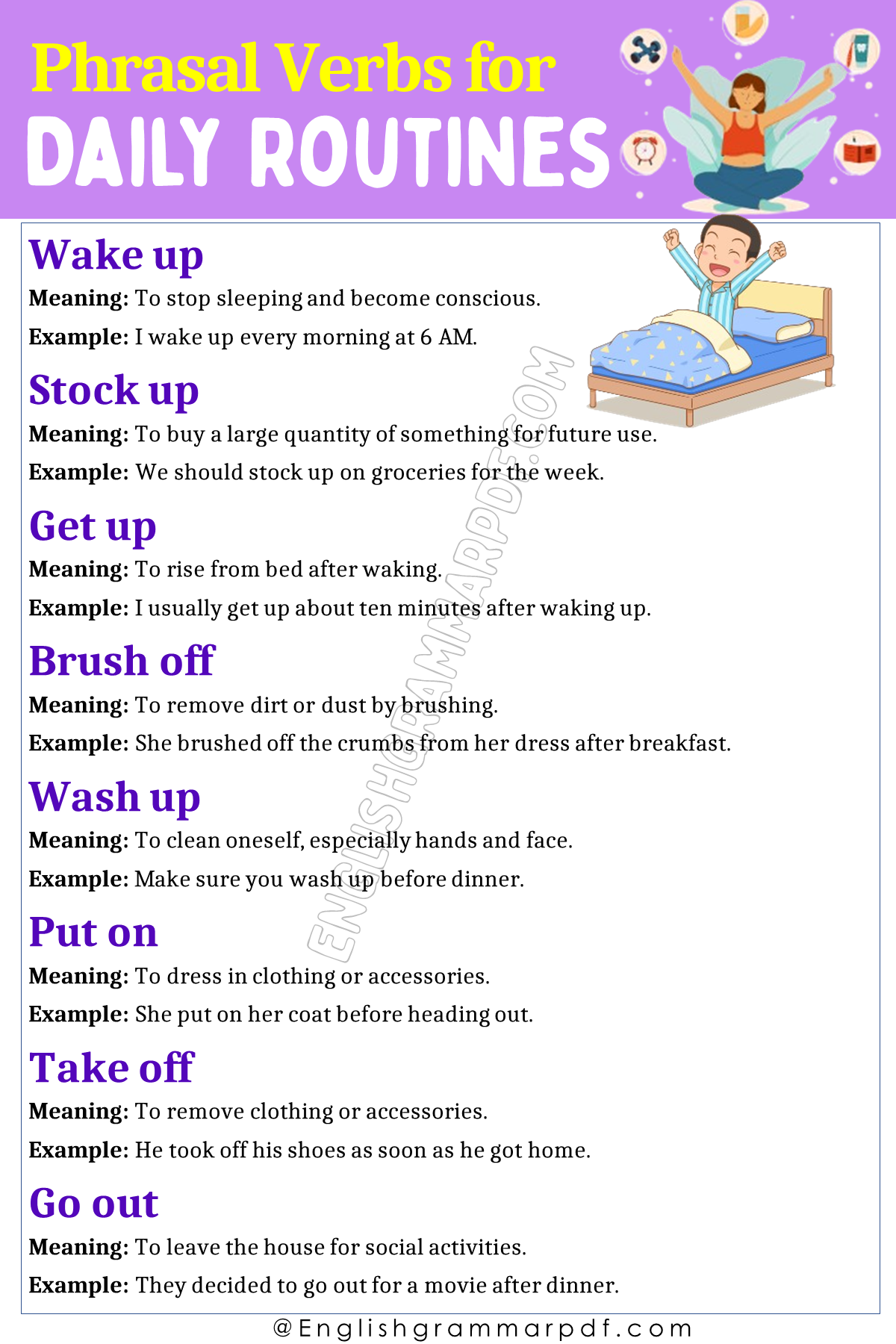 Phrasal Verbs for Daily Routines