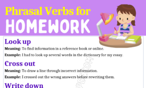 Phrasal Verbs for Homework 1