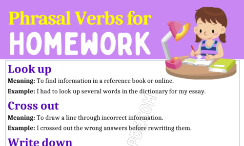 Phrasal Verbs for Homework